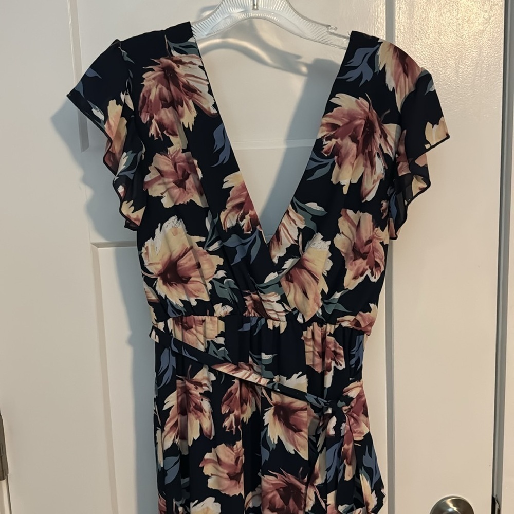 Navy floral dress - Picture 2 of 3